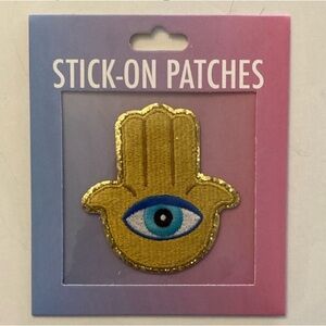 5/$25 Hamsa embroidered stick on patch NEW hand eye for jean jacket, hat, etc